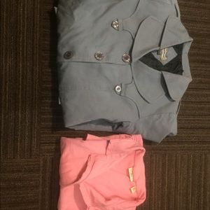 Trench coat and cotton blazer/top